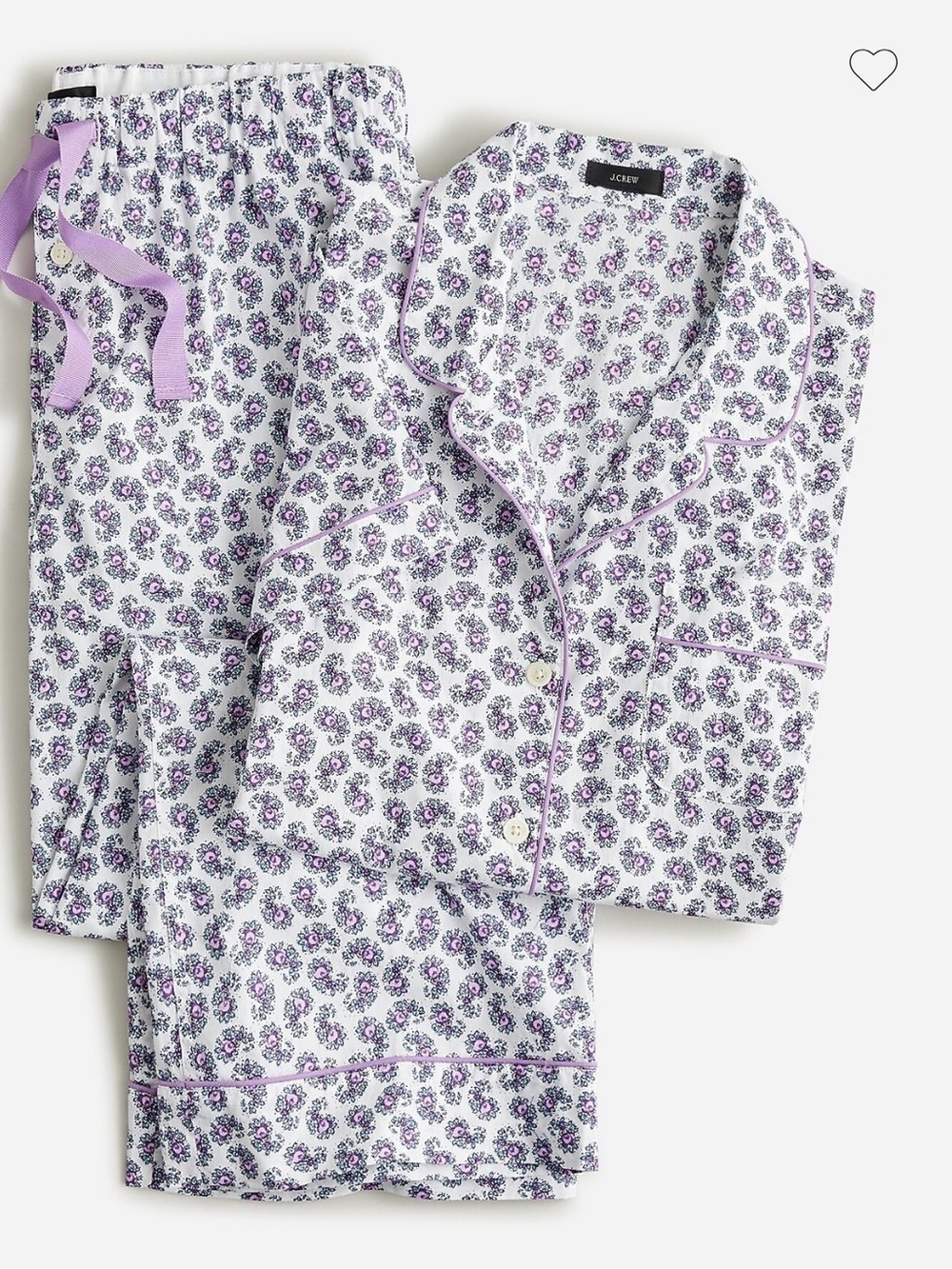 J.Crew Cotton poplin short-sleeve pajama set in peony floral
